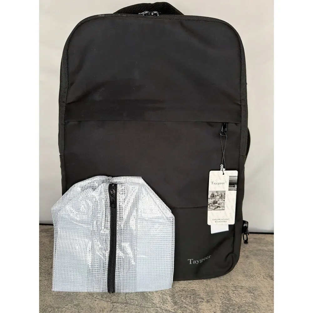Travel Backpack, Carry On Backpack with Shoe Pouch, Weekender Daypack- Black